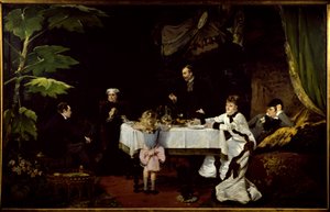 Frukosten i växthuset Målning av Louise Abbema (1858-1927) 1877 Sön. 1,94x3,08 m Pau, Museum of Fine Arts.