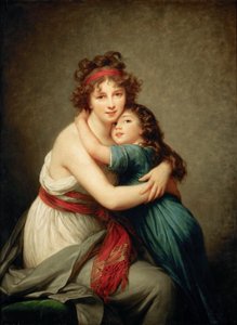 Självporträtt med sin dotter, Julie, ca. 1789.