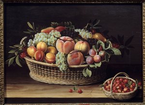 Fruktkorg och jordgubbskorgar Målning av Louise Moillon (1610-1696) 1635 Toulouse, Musee des Augustins