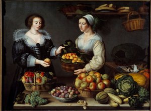 Frukt- och grönsakshandlaren Målning av Louise Moillon (1610-1696) 1630 Sön. 1,20x1,65m