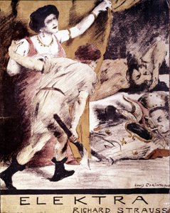 Richard Strauss, illustration av partituret till ""Elektra"" av Louis Corinth 1908. privat samling Milano