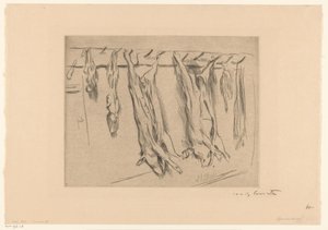 slaktade grisar av Lovis Corinth (signed by artist)