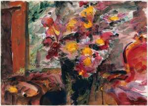 Blomvas på ett bord. 1922 av Lovis Corinth