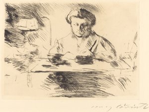 Die Gattin (konstnärens fru) av Lovis Corinth