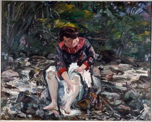 Flicka i bäcken, 1913 av Lovis Corinth