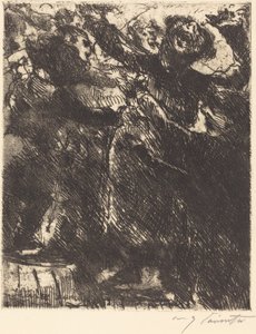Kapucinens predikan - "Han föredrar att springa runt med en tjej") av Lovis Corinth