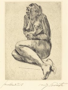 Hukande kvinnlig naken Hukande kvinnlig naken, 1914. av Lovis Corinth