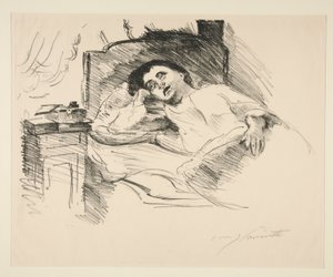 Lady vilar i sängen av Lovis Corinth
