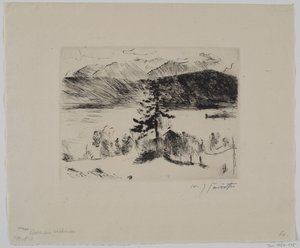 Lärk vid Walchensee av Lovis Corinth