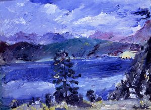 Walchensjön med lärk av Lovis Corinth