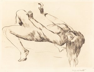 Liggande kvinnlig naken - Studie för "Joseph och Potifars fru") av Lovis Corinth
