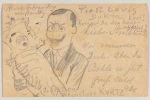 Lovis Corinth till Carl Strathmann: vykort av Lovis Corinth