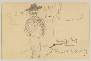 Lovis Corinth till Carl Strathmann: vykort, poststämplat 10 april 1903 av Lovis Corinth