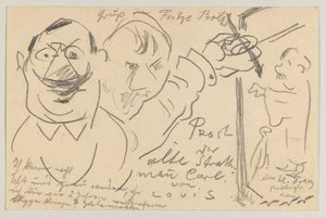 Lovis Corinth till Carl Strathmann: vykort, poststämplat 10 augusti 1904 av Lovis Corinth