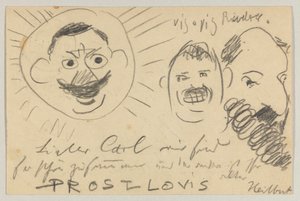 Lovis Corinth till Carl Strathmann: vykort, poststämplat 12 december 1902 av Lovis Corinth