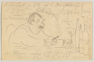 Lovis Corinth till Carl Strathmann: vykort, poststämplat 13 september 1907 av Lovis Corinth