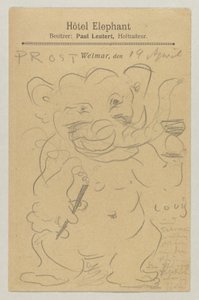 Lovis Corinth till Carl Strathmann: vykort, poststämplat 20 april 1905 av Lovis Corinth
