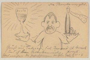 Lovis Corinth から Carl Strathmann へ: はがき、1902 年 9 月 22 日の消印スウェーデン語 av Lovis Corinth