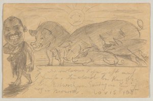 Lovis Corinth till Carl Strathmann: vykort, poststämplat 25 augusti 1899 av Lovis Corinth