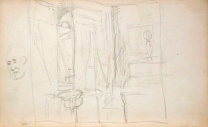 Man som leder barn (framsida), interiör (baksida) av Lovis Corinth