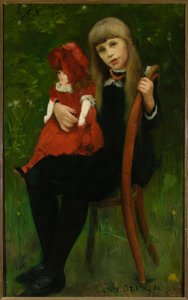 Porträtt av Anna Schaumburg med en docka av Lovis Corinth