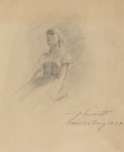 Sittande ung kvinna [recto] av Lovis Corinth