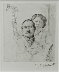 Självporträtt med sin fru Charlotte Berend-Corinth av Lovis Corinth