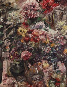 Stilleben med krysantemum och amaryllis av Lovis Corinth