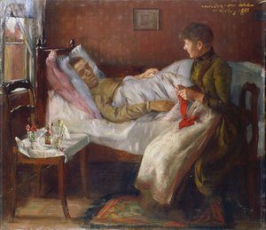Konstnärens far i sin sjukbädd av Lovis Corinth