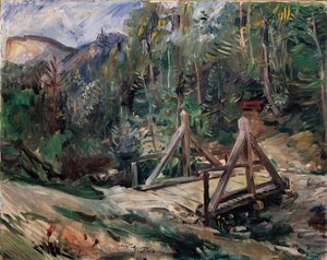 Tyrolskt landskap med en bro av Lovis Corinth