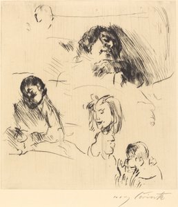 Olika porträttskisser porträttstudier, 1920. av Lovis Corinth