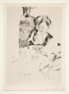 Kvinna med en kattunge av Lovis Corinth