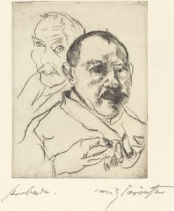 Skiss över två självporträtt av manliga huvuden, 1915. av Lovis Corinth