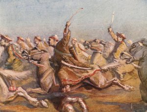 Illustration till berättelser om korstågen (färglitografi)