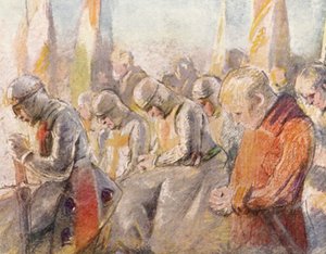 Illustration till berättelser om korstågen (färglitografi)