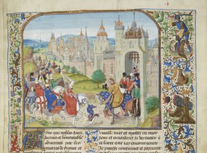 Isabella av Frankrike välkomnades av sin bror Karl IV till Paris, ca 1470-1475.
