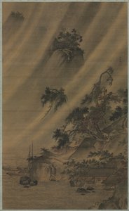River Village i en regnstorm av Lu Wenying