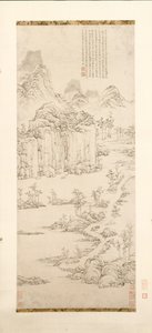 Daoist Retreat in Mountain and Stream (Landskap efter Ni Zan [1301–1374])
