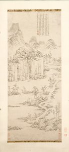 Daoistisk reträtt i bergs- och strömlandskap efter Ni Zan [1301-1374], 1567.