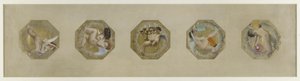 Skiss till Hôtel de Ville de Paris, Festtrappan: Génies portant des attributs de fête, debuten 1888 (olja på papper)