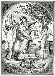 Victor Hugo berättad av ett vittne om sitt liv, 1800-talet (bw gravyr) av Luc Oliver Merson