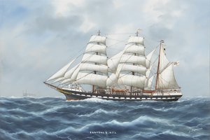SY Fantome II (akvarell och gouache på papper) av Luca Papaluca