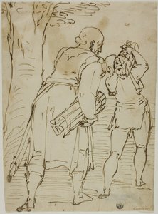 Abraham och Isak av Luca Cambiaso
