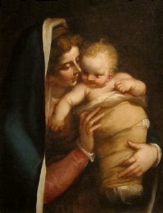 Madonna med barn av Luca Cambiaso
