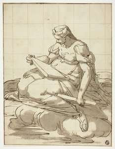 Sibylla i molnen av Luca Cambiaso