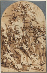 Saint Lawrences martyrskap av Luca Cambiaso