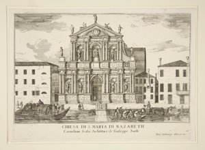 Kyrkan Santa Maria di Nazareth från av Luca Carlevarijs