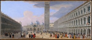 Piazza San Marco, Venedig av Luca Carlevarijs