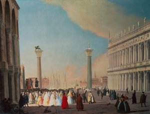 Piazzetta, Venedig, med utsikt söderut framför San Marcos fasad (olja på duk)
