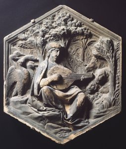 Musik (Orpheus), av Luca della Robbia (cirka 1400-1482) av Luca Della Robbia